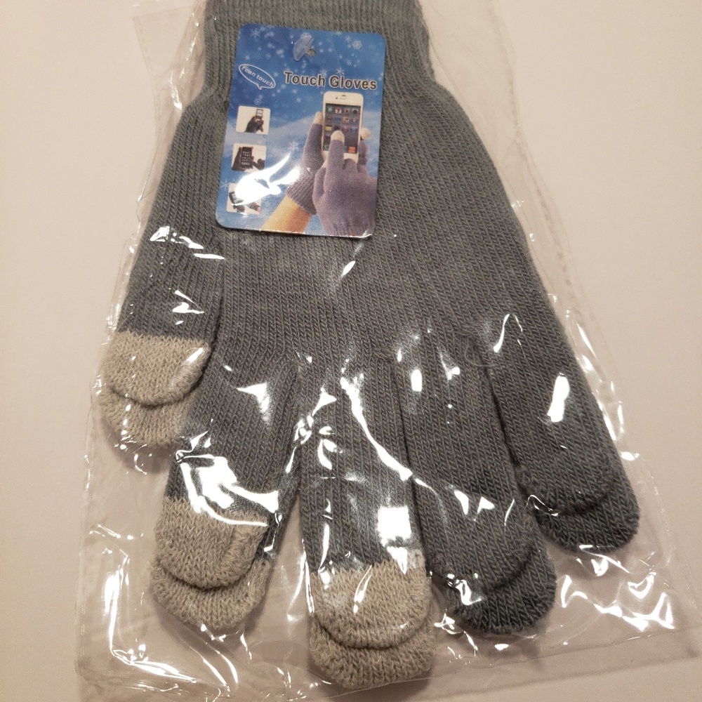 Gloves Touch Grey and Blue